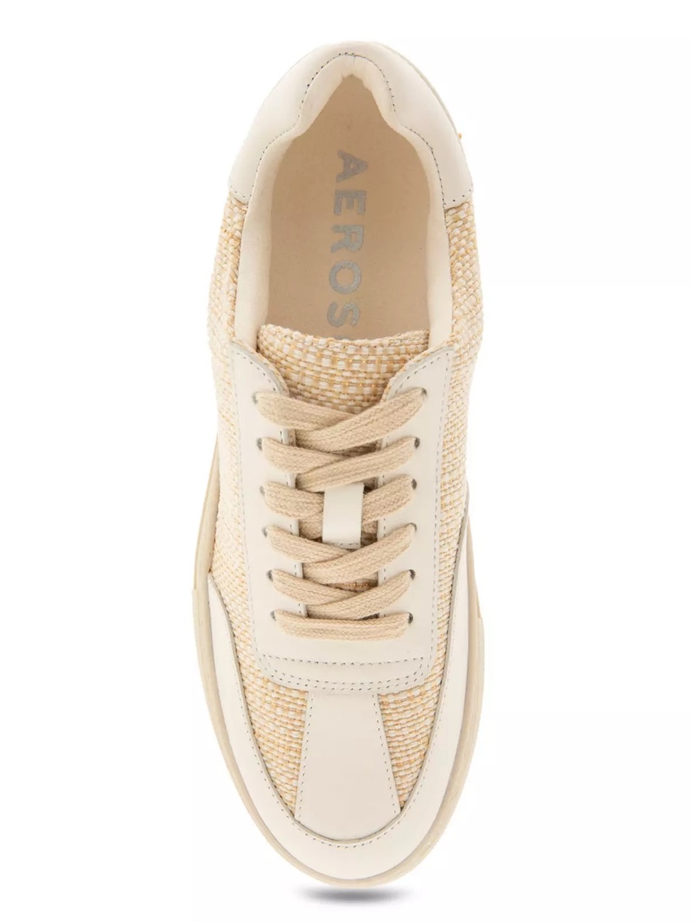 Aerosoles Bramston Women's Cream Tan Casual Raffia Sneakers Size 9